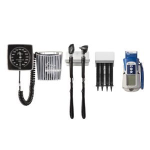 Direct-Mount Diagnostic Station with Ophthalmoscope, Otoscope, Specula Dispenser, Aneroid, Oral Thermometer