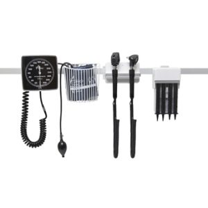 Fairfield Rail-Mounted Diagnostic Station with Ophthalmoscope, Otoscope, Specula Dispenser, Aneroid