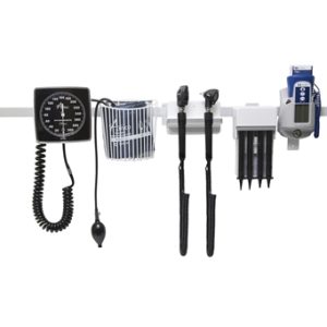 Fairfield Rail-Mounted Diagnostic Station with Ophthalmoscope, Otoscope, Specula Dispenser, Aneroid, Oral Thermometer
