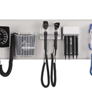 Amico Diagnostic Station - Halogen Otoscope & Ophthalmoscope, Specula Dispenser, Aneroid, Infrared Tympanic Thermometer & Wall Board