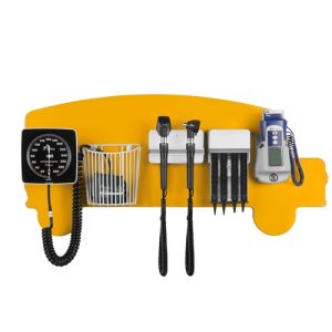 Pediatric Wallboard-Mounted Diagnostic Station with Ophthalmoscope, Otoscope, Specula Dispenser, Aneroid, Oral Thermometer