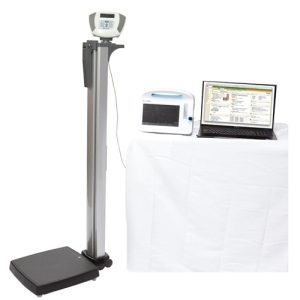 Health O Meter Heavy Duty Eye Level Digital Scale with Integral Digital Height Rod, KG Only