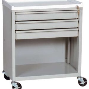Harloff Treatment Cart, Three Drawers, Bottom Storage Compartment with Key Lock