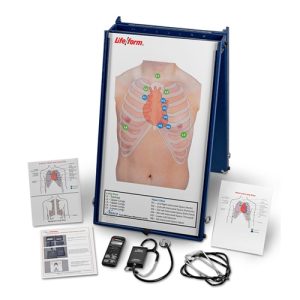 Nasco Life or Form Anterior Auscultation Practice Board with Case and Smart Scope