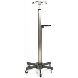 Mid Central Medical Lift Assist Stainless Steel IV Pole - 4 Hook