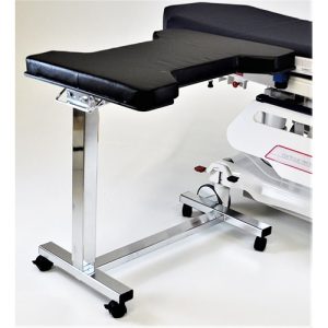 Mid Central Medical Mobile Base Arm and Hand Rectangle Shape Table