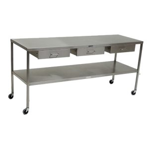 Mid Central Medical Instrument/Back Table with Drawers