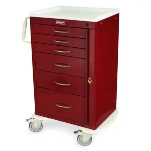 Harloff M-Series Emergency Cart, Steel Frame, Six Drawers with Breakaway Lock