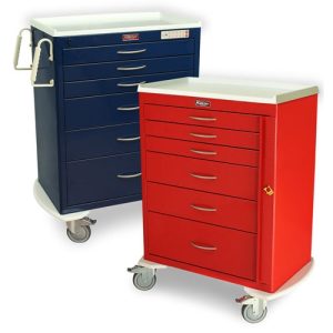 Harloff M-Series Modular Medical Cart, Six Drawers with Breakaway Lock