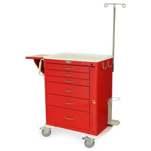 Harloff Tall Emergency Cart, M-Series Six Drawers with Breakaway Lock, Emergency Package