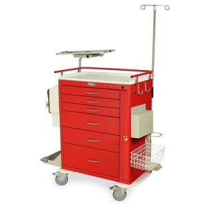 Harloff M-Series Tall Emergency Cart, Six Drawers with Breakaway Lock, Super Stat Emergency Package