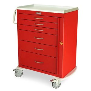 Harloff MDS3030B06Q, Tall Emergency Cart, M-Series, Six Drawers with Breakaway Lock - Quick Ship