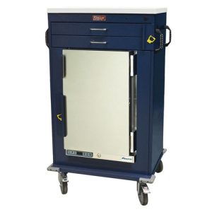 Harloff MH Treatment Cart, 1.8 Cubic Feet Medical Grade Refrigerator, Two Drawers with Breakaway Lock