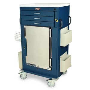 Harloff Large MH Cart, 1.8 Cubic Feet Medical Grade Refrigerator, Three Drawers with Breakaway Lock