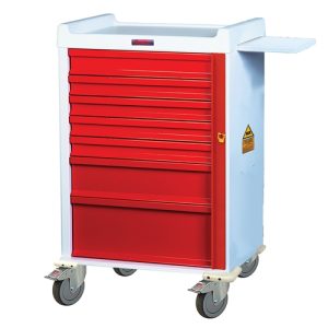 Harloff MR-Conditional Emergency Cart, Seven Drawers with Breakaway Lock