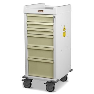 Harloff MR-Conditional Anesthesia Cart, Narrow Body, Six Drawers with Key Lock
