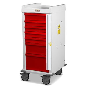 Harloff MR-Conditional Emergency Cart, Narrow Body, Seven Drawers with Breakaway Lock