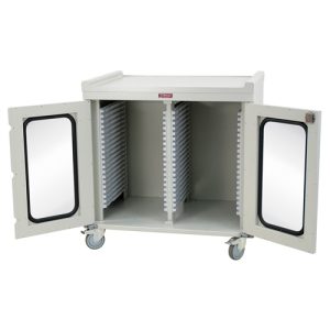 Harloff Double Column Medical Storage Cart, Half Height, Mobile Cabinet with Key Lock
