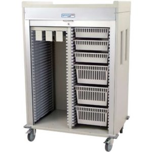 Harloff Double Column Catheter Procedure Cart, Three Quarter Height with Key Lock
