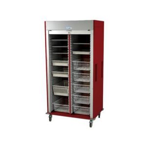 Harloff Double Column Medical Storage Cabinet, Tambour Doors, 94 Slide Tracks with Key Lock