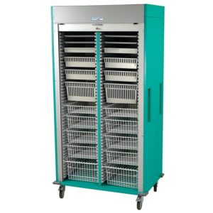 Harloff Double Column Laparoscopy Medical Storage Cabinet, Medstor Max, Tambour Doors with Key Lock