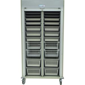 Harloff Double Column Medical Storage Cabinet, Roll Up Doors with Key Lock