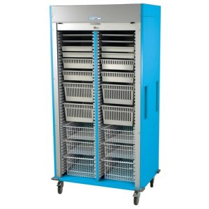 Harloff Double Column Medical Storage Cabinet, H+H Panels, Tambour Doors with Key Lock