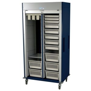 Harloff Double Width Column Medical Storage Cabinet, H+H Panels, Keypad Electronic Lock with Key Lock