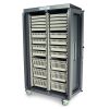 Harloff Double Column Medical Storage Cabinet, Clear Panels and Double Doors with Key Lock