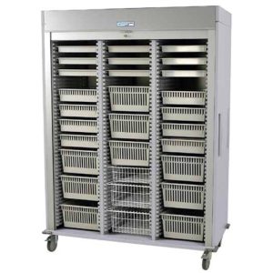 Harloff Triple Column Medical Storage Cabinet, Catheter, Left Column with H+H Panels, Key Lock, Split Column