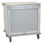 Harloff MSPM42-00TK, Half Height Double Column Medical Storage Cabinet, Tambour Doors, with Key Locks