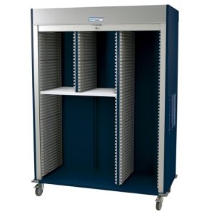 Harloff MSPM83-R0TK-SPLITA Triple Column Storage Cabinet with Double Wide Split-A Left Column, Tambour Door & Key Lock