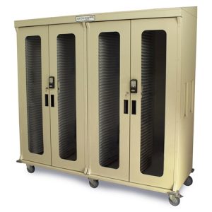 Harloff Quad Column Medical Storage Cabinet, H+H Panels, Tempered Glass Doors with Basic Electronic Pushbutton Locks