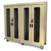 Harloff MSPM84-00GEK Quad Column Medical Storage Cabinet, H+H Panels, Tempered Glass with Two Keypad Electronic Locks