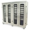 Harloff MSPM84-L0GE Quad Column Medical Storage Cabinet, Left with H+H Panels, Tempered Glass and Four Doors with Basic Electronic Pushbutton Locks