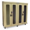 Harloff MSPM84-R0GEK Quad Column Medical Storage Cabinet, Right with H+H Panels, Tempered Glass and Four Doors with Two Keypad Electronic Locks