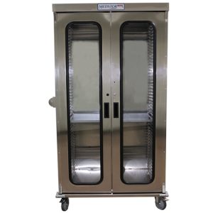 Harloff MSSS8140DR-A Double Column Medical Storage Cabinet, Stainless Steel, Tempered Glass Doors with Key Lock