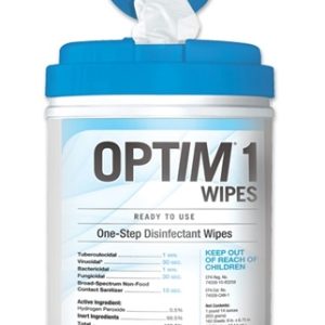 OPTIM 1 One-Step Disinfectant Wipes, Large, 10' x 10', 60 Sheets (12 Cases)