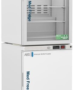 10 cu ft ABS Glass Door Refrigerator & Solid Door Freezer Combination - Hydrocarbon (Pharmacy Grade) (Temperature Range: Refrigerator: 2° to 8°C, Freezer: -20° to -30°C)