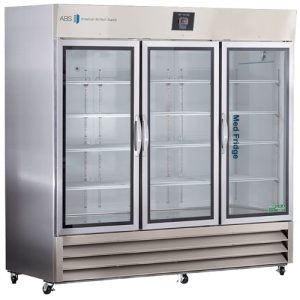 72 cu ft Glass Door Stainless Steel Pharmacy Refrigerator - Hydrocarbon (Pharmacy Grade) (Temperature Range: 2°C to 8°C)