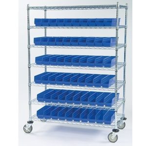 Lakeside Catheter Procedure Cart, 7 Shelves, 60 Bins 24 x 48