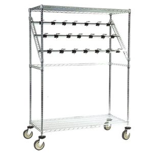 Lakeside Catheter Procedure Cart with Hooks, 24 x 60