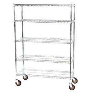 Lakeside Round Post, Mobile Shelving, (5) 24 x 60 Shelves, 72' Posts