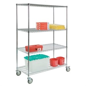 Lakeside Round Post, Mobile Shelving, (4) 24 x 72 Shelves, 63' Posts