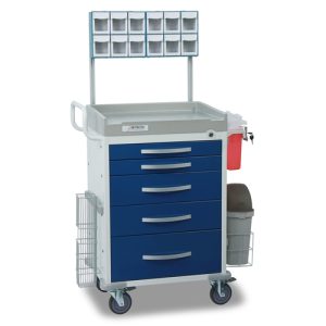 Detecto Loaded Rescue Cart - Blue (5-Drawers)