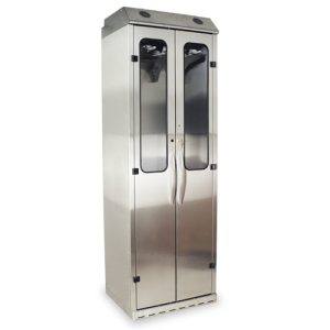 Harloff SureDry 5 Scopes Drying Storage Cabinet, Stainless Steel, Tempered Glass and Double Doors with Key Lock