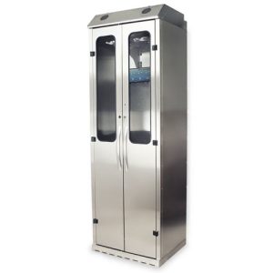 Harloff SureDry 10 Scopes Drying Storage Cabinet with Dri-Scope Aid, Stainless Steel, Tempered Glass and Double Doors with Key Lock