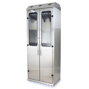 Harloff SureDry 8 Scopes Drying Storage Cabinet, Stainless Steel, 2 Tempered Glass Windows & Double Door with Key Lock