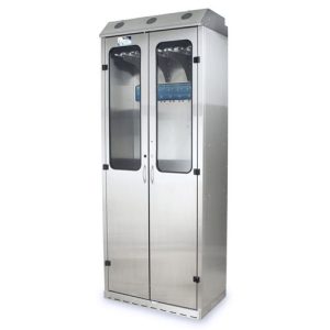 Harloff SureDry Scopes Drying Storage Cabinet with Dri-Scope Aid, Stainless Steel, Tempered Glass and Double Doors with Key Lock
