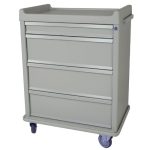 Harloff Standard Line Medication Cart, Pull Out Shelf and Adjustable Punch Card Row Dividers with Key Lock, Standard Package
